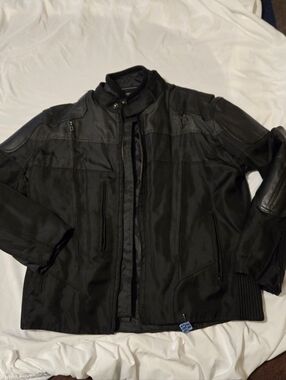 Unik Motorcycle Jacket Missins Zipper Size 42 Men Leather And Nylon